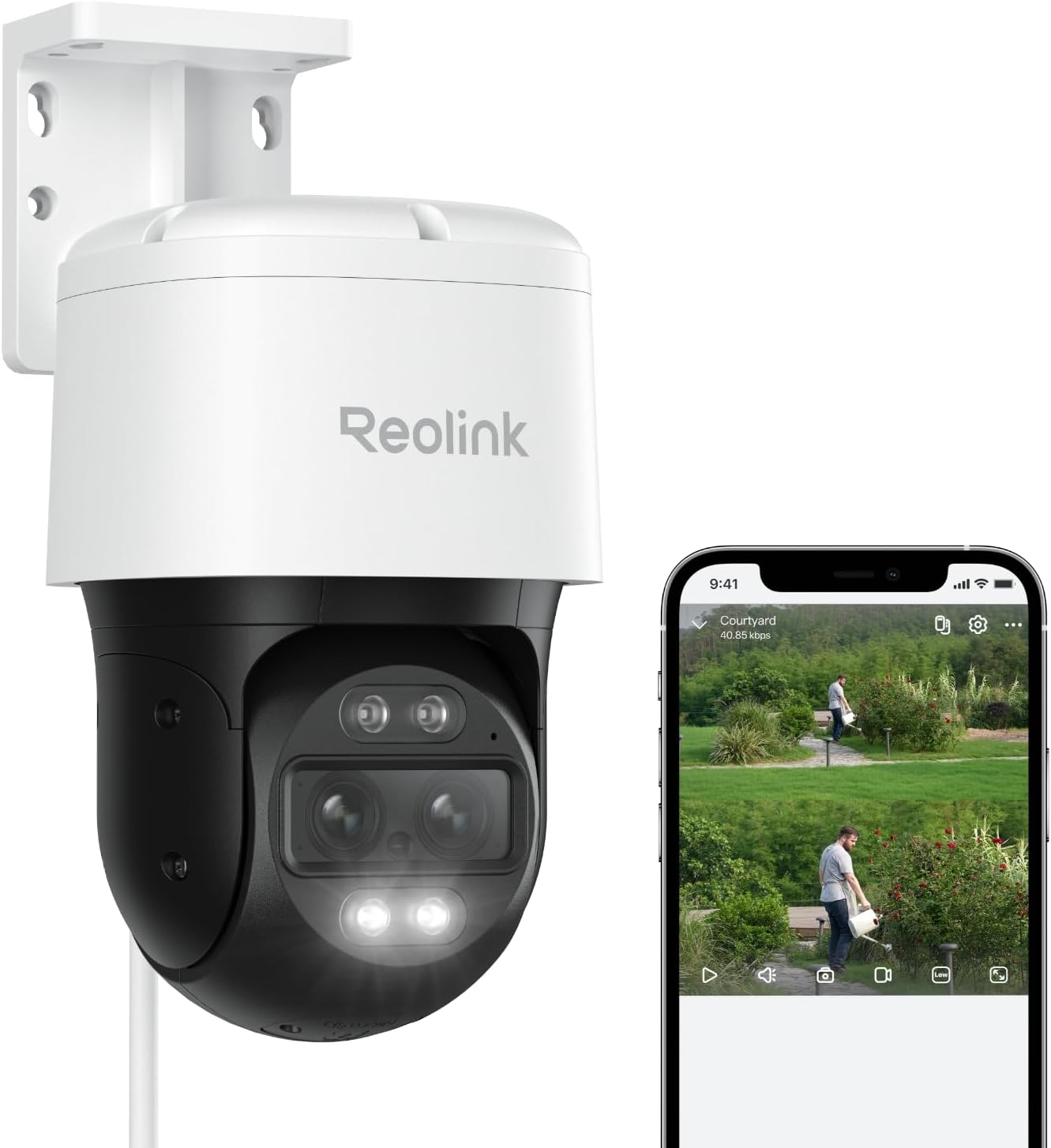 REOLINK PTZ Security Camera System 4K, IP PoE 360 Camera with Dual-Lens, Auto 6X Hybrid Zoomed Tracking, 355 Pan & 90 Tilt, Outdoor Surveillance, AI Detection, Works with Reolink NVR, Trackmix PoE