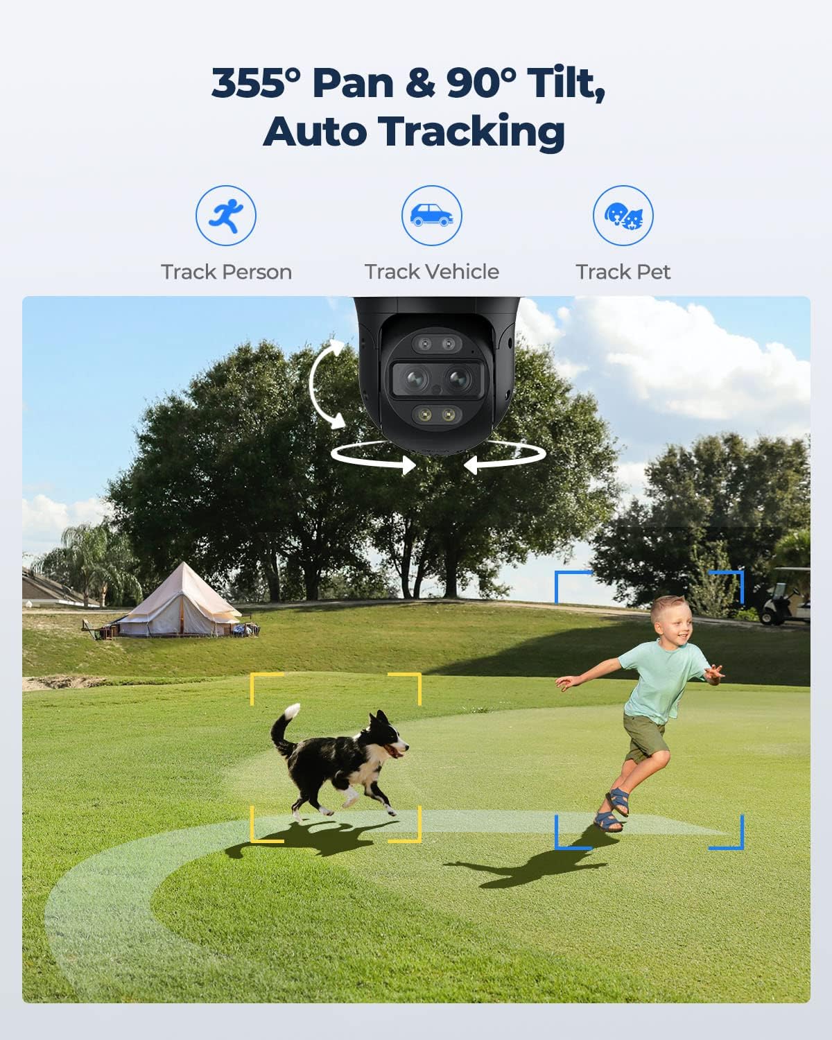 REOLINK PTZ Security Camera System 4K, IP PoE 360 Camera with Dual-Lens, Auto 6X Hybrid Zoomed Tracking, 355 Pan & 90 Tilt, Outdoor Surveillance, AI Detection, Works with Reolink NVR, Trackmix PoE