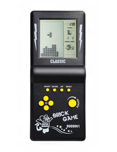 HLF 3.5-inch Large Screen Retro Brick Game Console for The 80s/90s Build in Block Game Racing/Tank Game Built-in 23 Classic Games Nostalgic Puzzle Children's Game Console (Black)